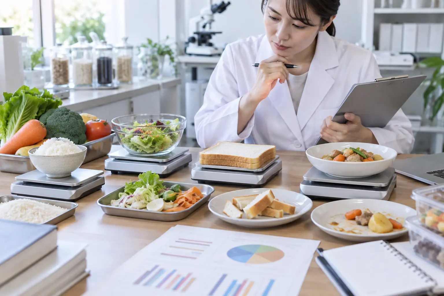 食品ロス量を食料換算する方法を検討する研究者