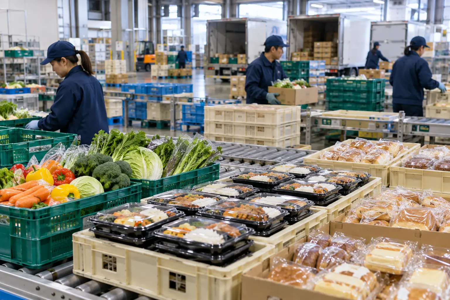 スーパー以外も含む食品小売の流通・仕分け現場
